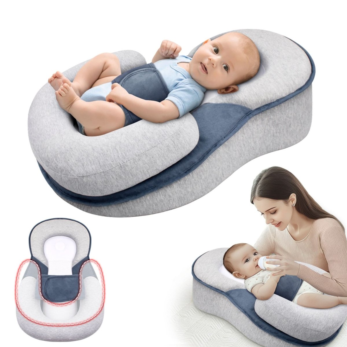 LumaNest Baba Párna Ergonomikus Párna a Biztonságos Babaalváshoz