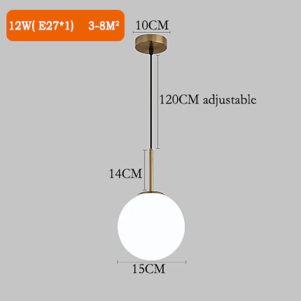 Nordic Glass Ball Pendant Lights for Elegant Ambience
