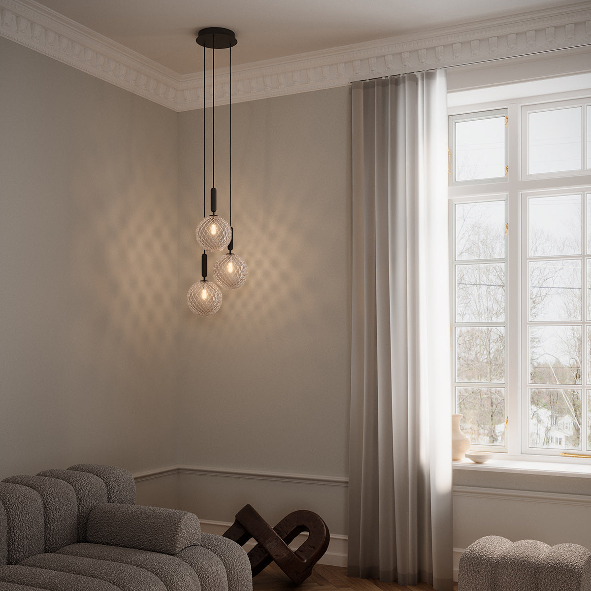 Etara Klare Glas Minimalistische Pendelleuchte für Esstische