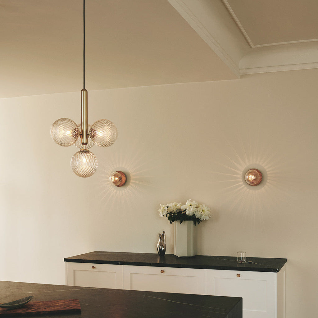 Minimalistyczna lampa wisząca Arcora Clear Glass do stołów jadalnych