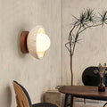 Astrae Travertine Bowl LED Wall Sconce Boho Natural Stone