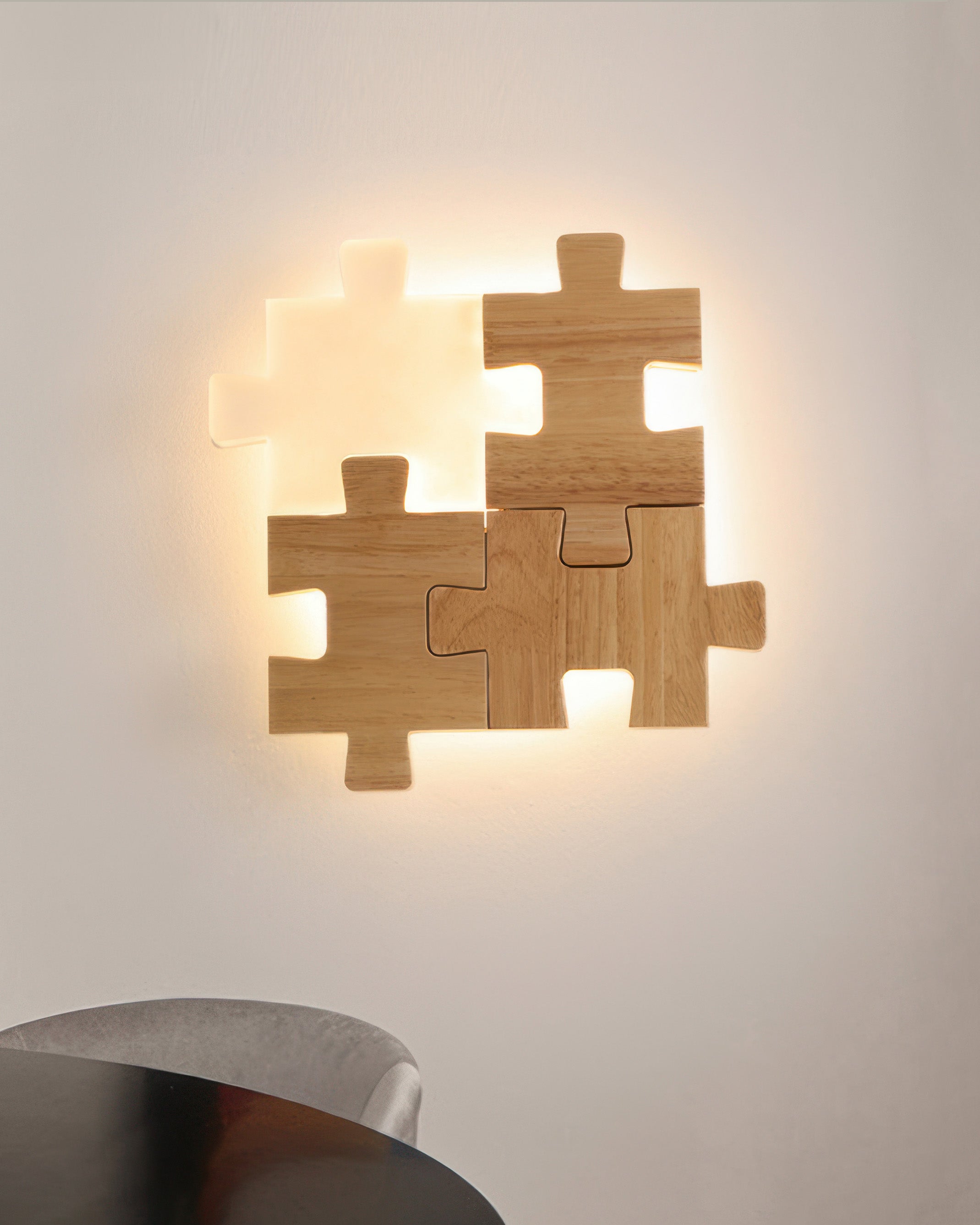 Applique da parete LED in legno SylvaOak Puzzle stile nordico minimalista