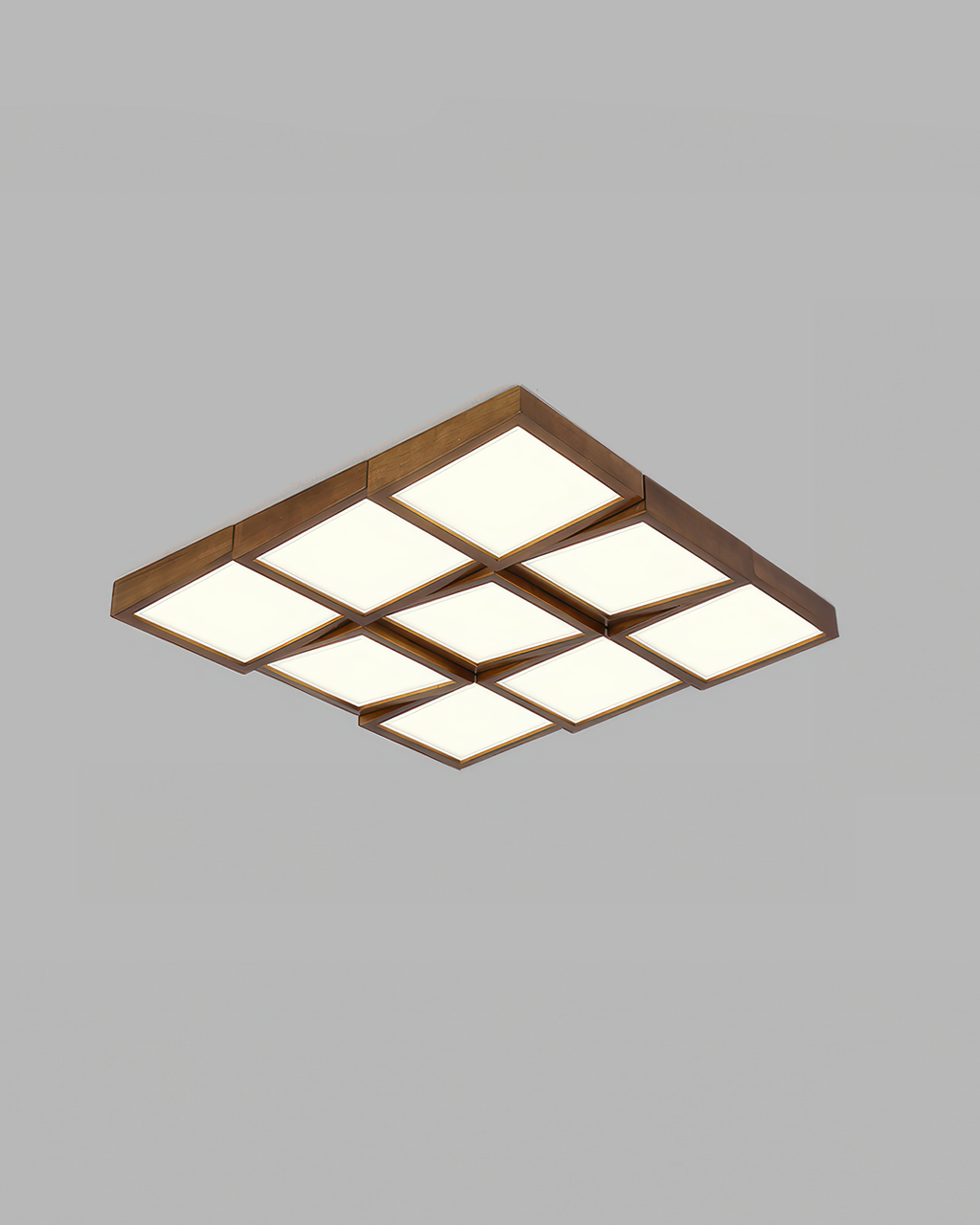 Lampa sufitowa Aurea Walnut z naturalnym korpusem z kłody i oprawą LED