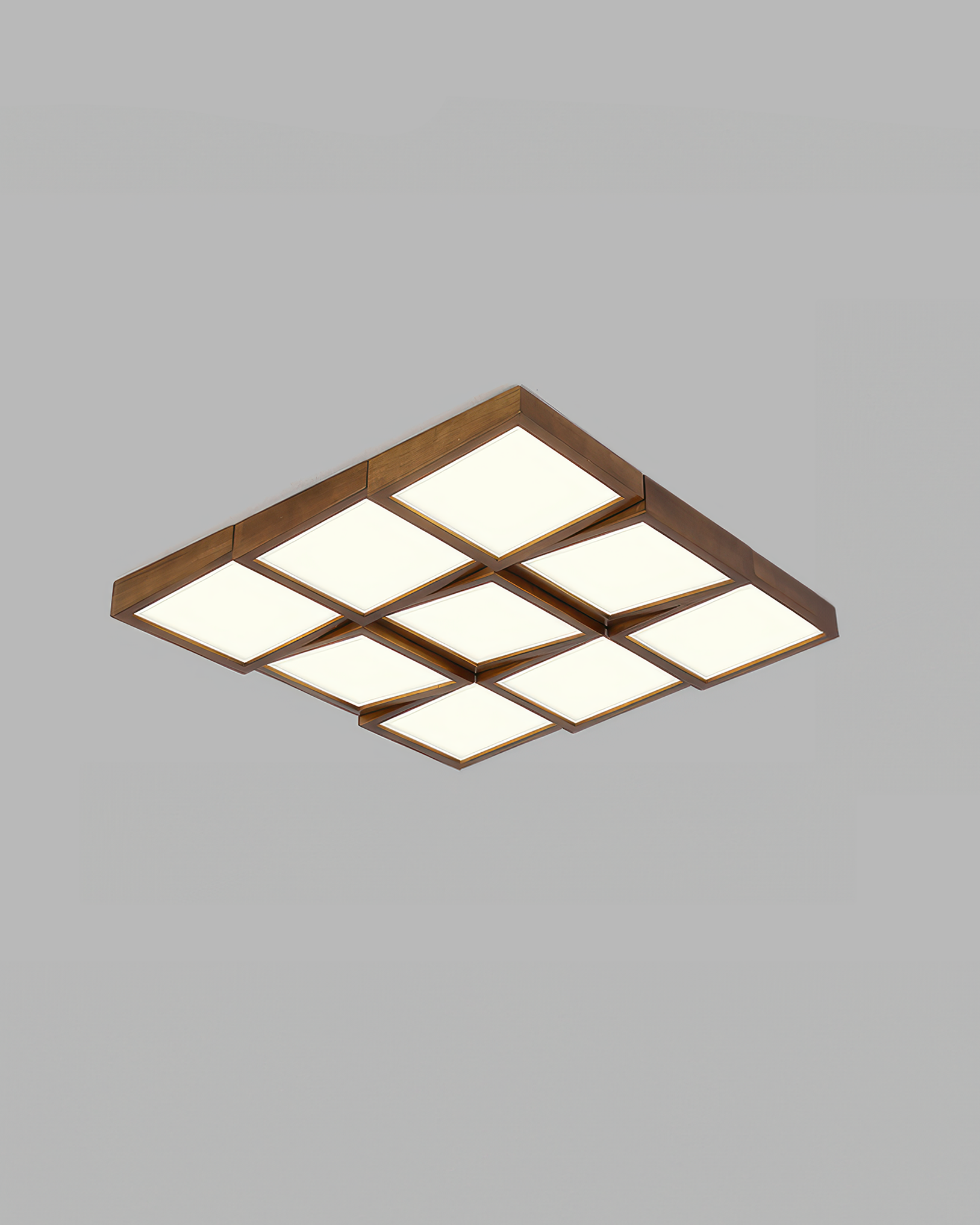 Lampa sufitowa Aurea Walnut z naturalnym korpusem z kłody i oprawą LED