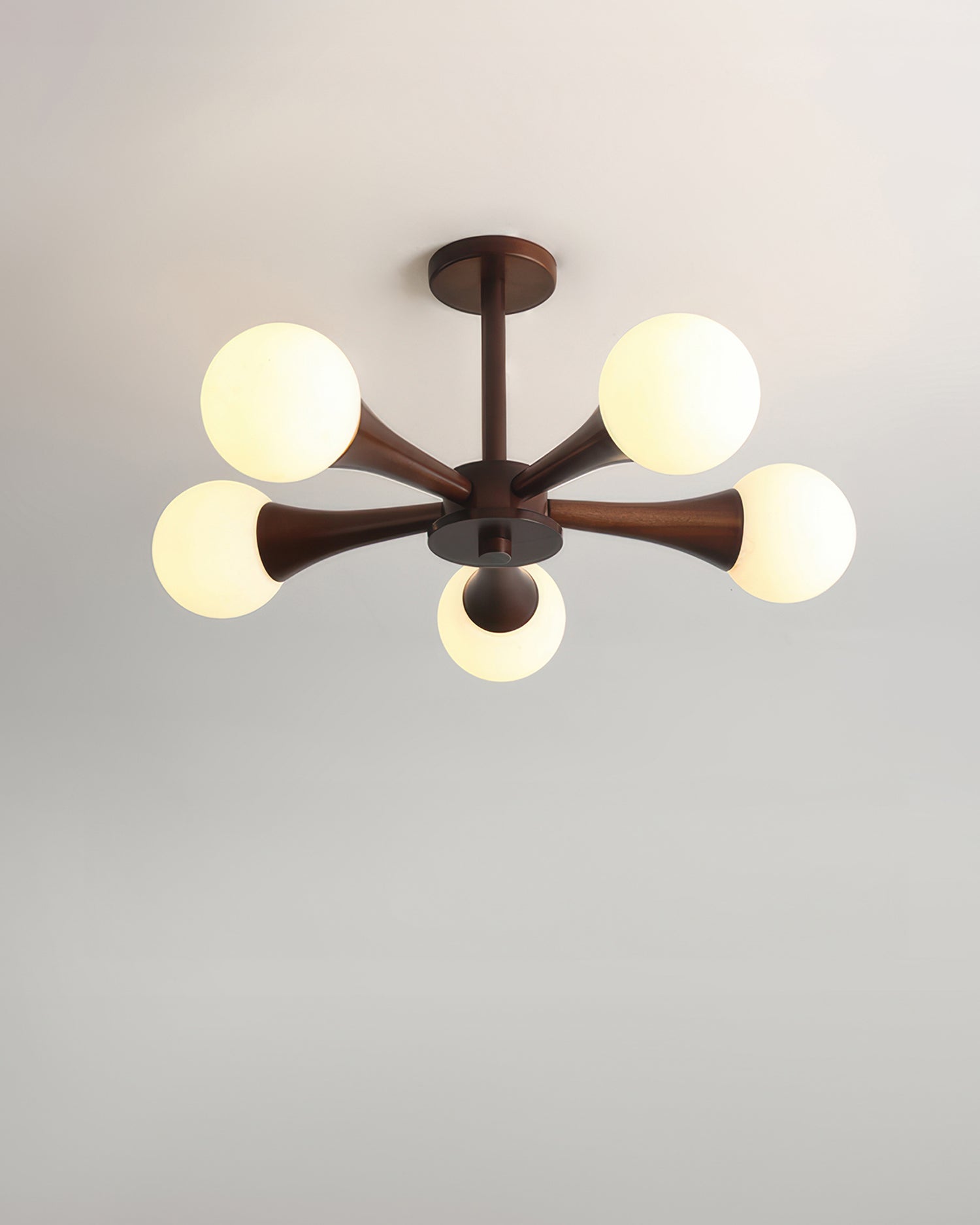 LumaHaven Nordic Walnut Minimalist Pendant Light With Adjustable Warm Glow