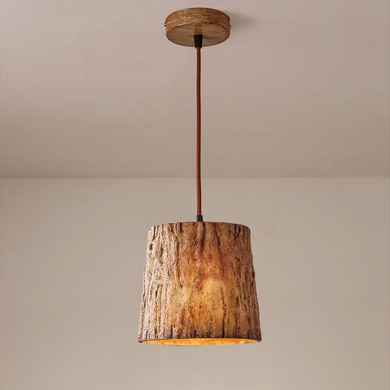 Kyran Tree Trunk Pendant Light In Natural Wood Finish