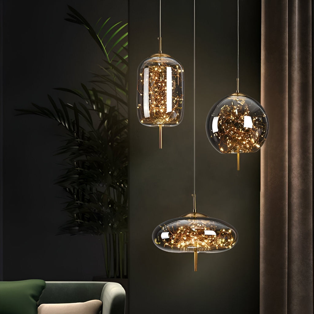 Aurora Nordic Glas-Kugel-Pendelleuchte für den Essbereich