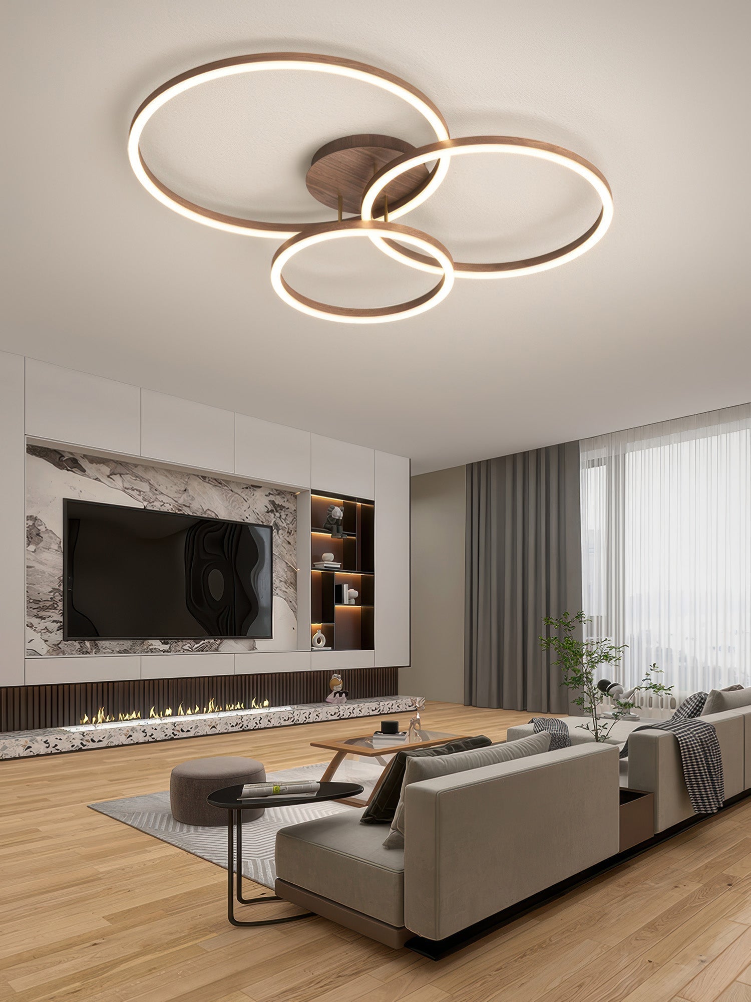 Asteron Geometric LED Ceiling Light Flush Mount for Modern Homes