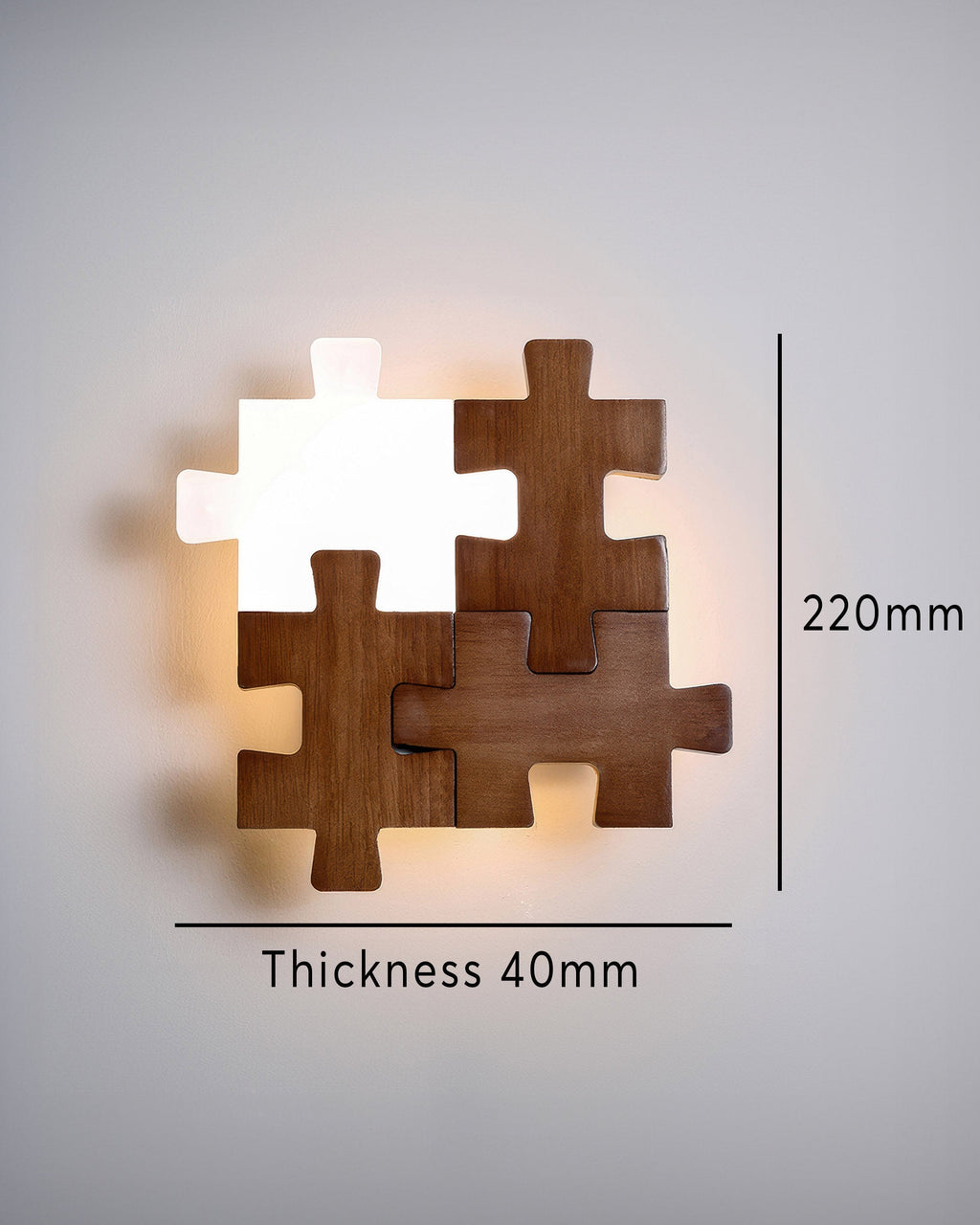 Applique da parete LED in legno SylvaOak Puzzle stile nordico minimalista