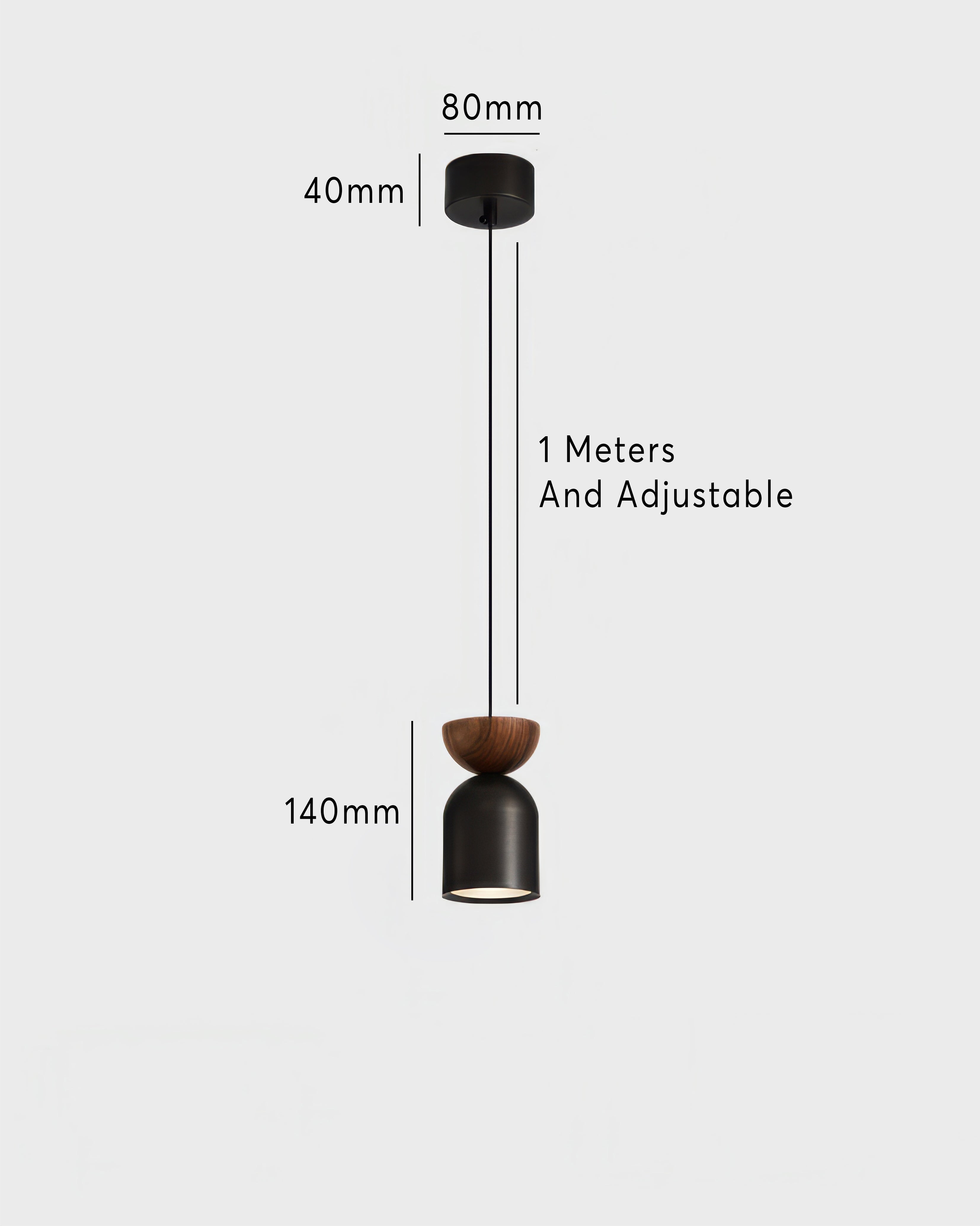 Marinor walnoot- en messing hanglamp in vliegende schotelvorm met mid-century modern silhouet
