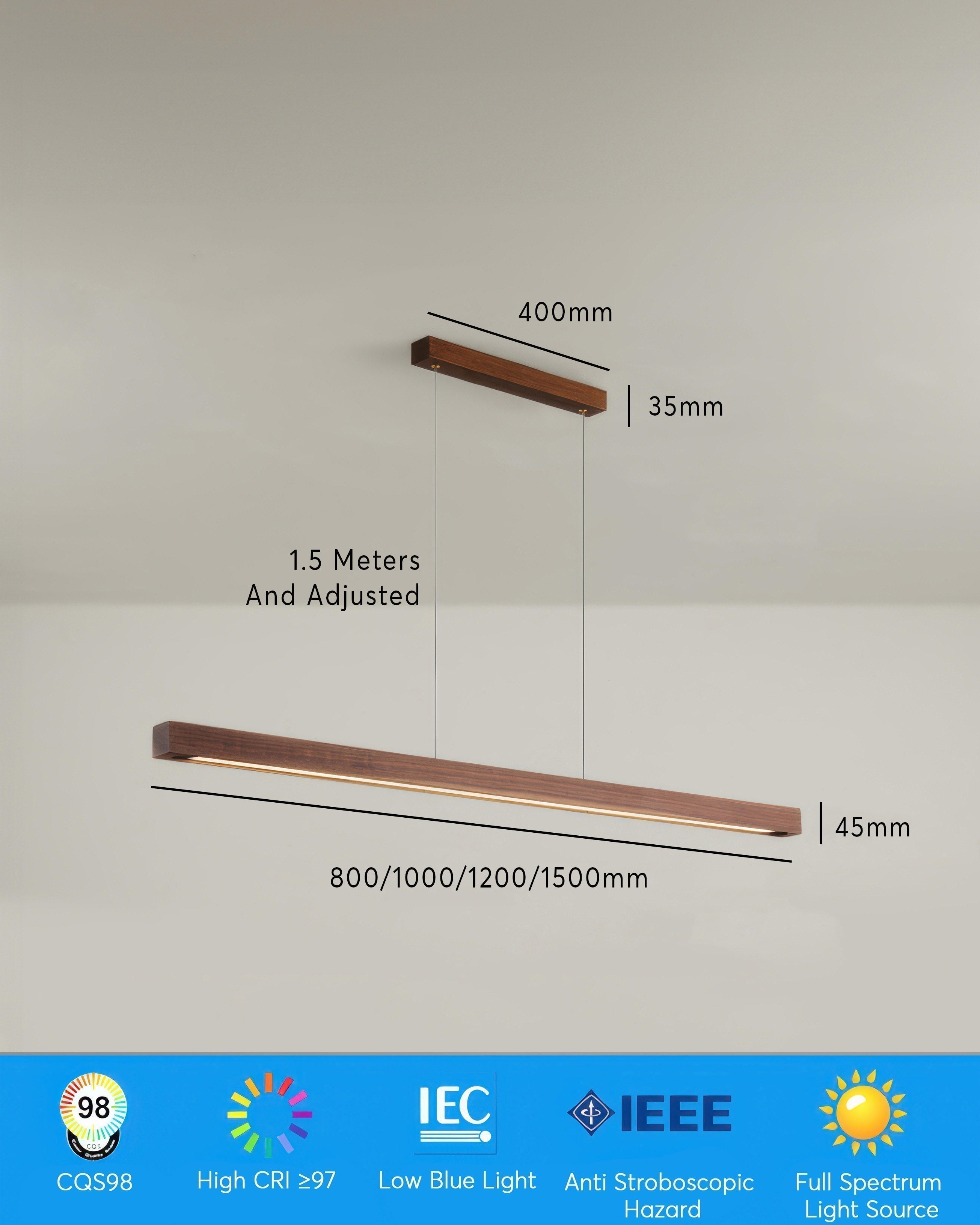 Lampada a sospensione minimalista Cavell in noce con fascino medievale francese