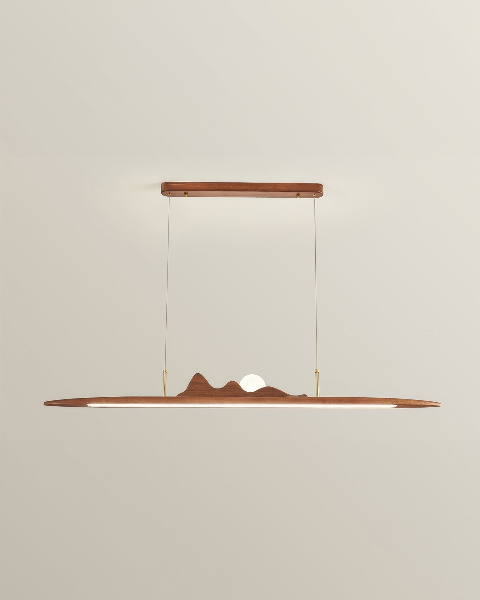 NovaLine Wooden Strip Pendant Light in Wabi Sabi Style