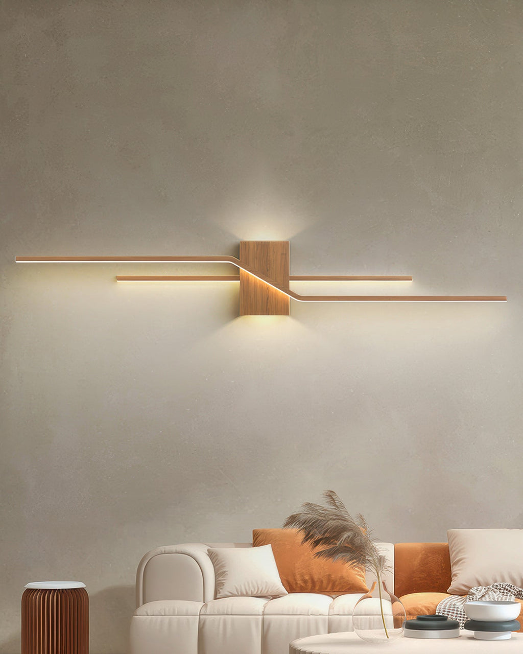 Lyra Wood Grain Minimalist LED Wall Light for Modern Interiors Eco Lighting