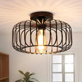 Stropní svítidlo AstraForge Birdcage v matné černé barvě pro moderní interiéry