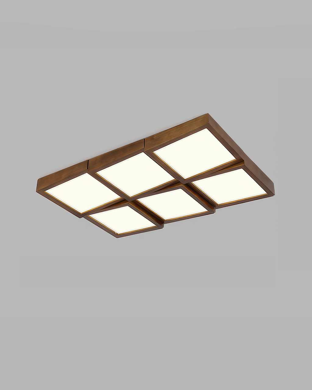 Lampa sufitowa Aurea Walnut z naturalnym korpusem z kłody i oprawą LED
