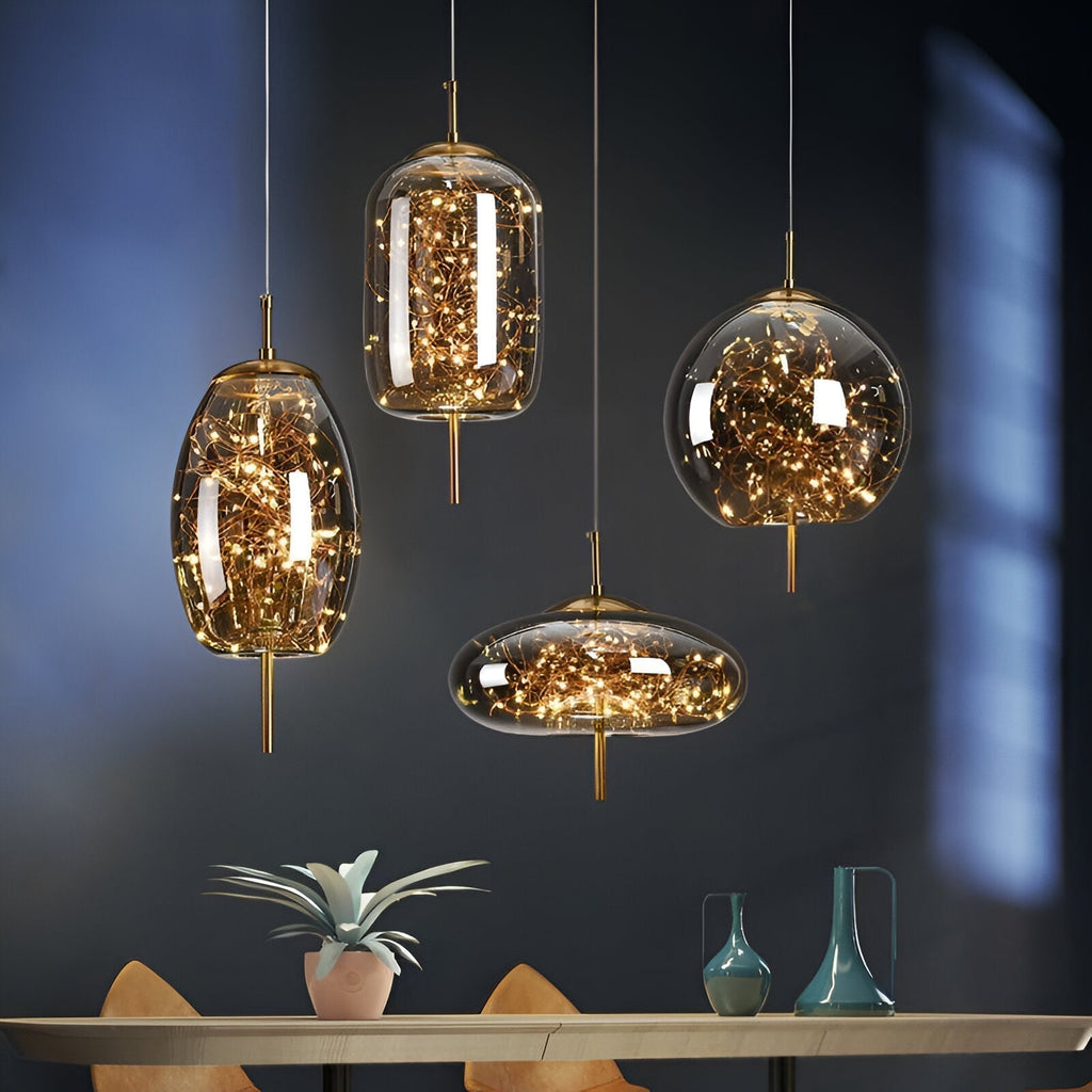 Aurora Nordic Glas-Kugel-Pendelleuchte für den Essbereich