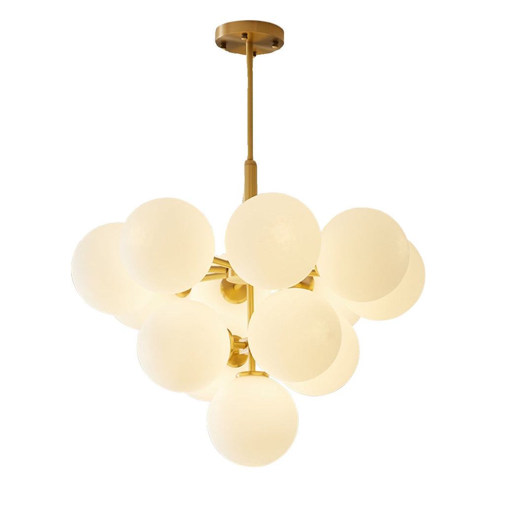 Lustr Asterra Nordic s koulemi z čirého skla a skleněnými stínidly