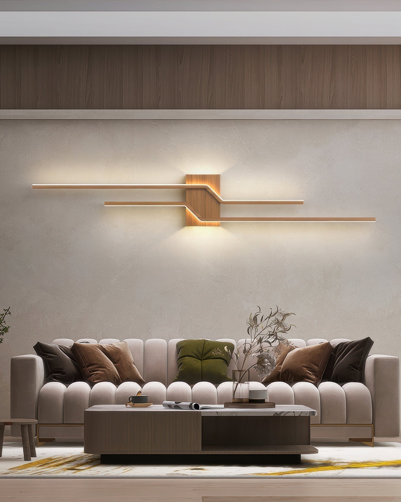 Lyra Wood Grain Minimalist LED Wall Light for Modern Interiors Eco Lighting