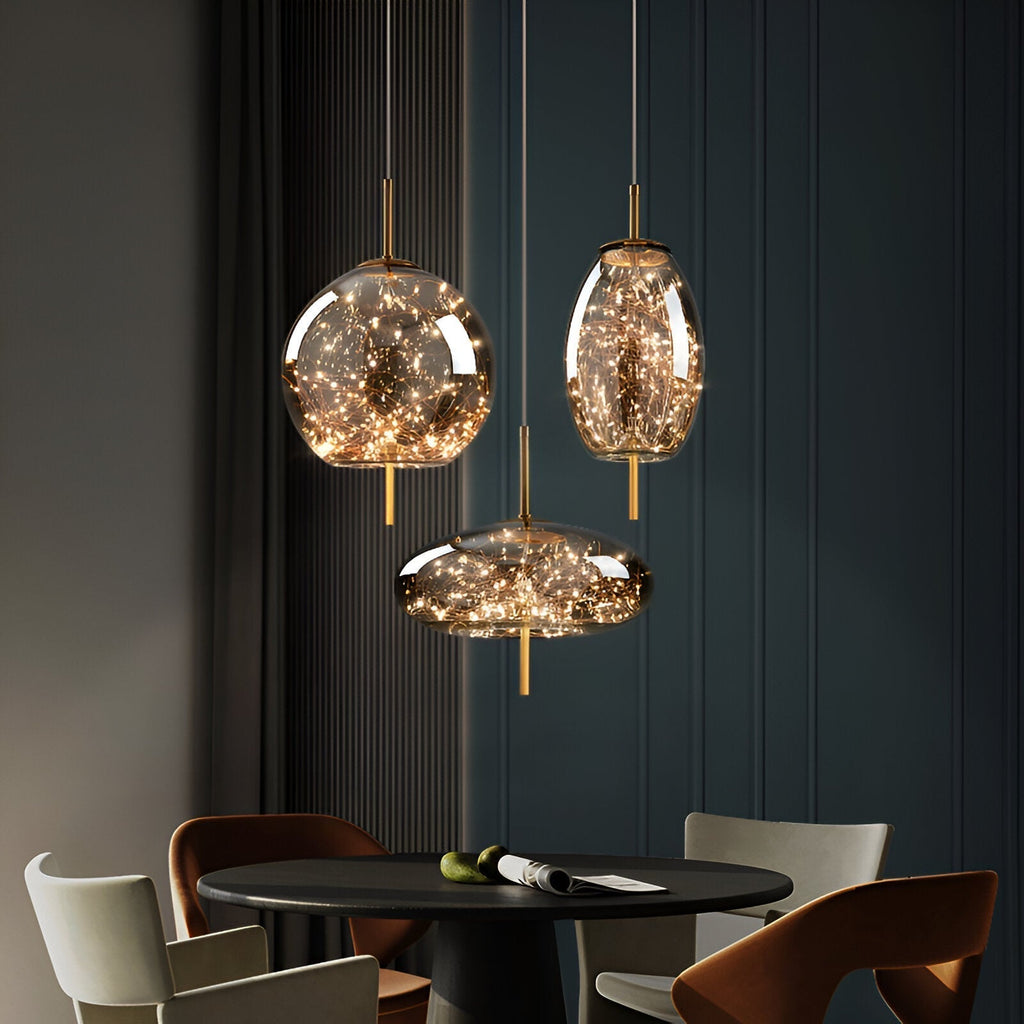 Aurora Nordic Glas-Kugel-Pendelleuchte für den Essbereich