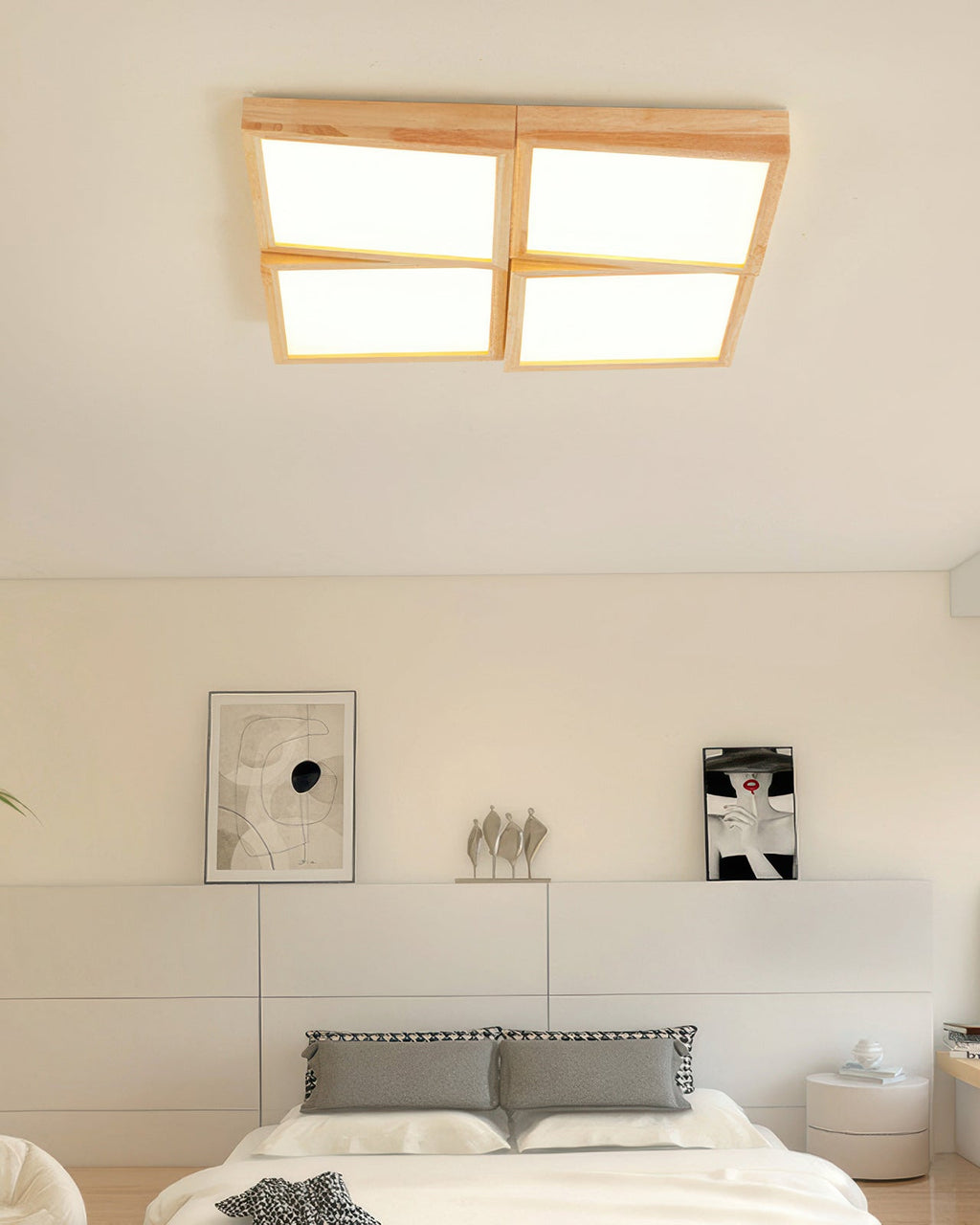 Lampa sufitowa Aurea Walnut z naturalnym korpusem z kłody i oprawą LED