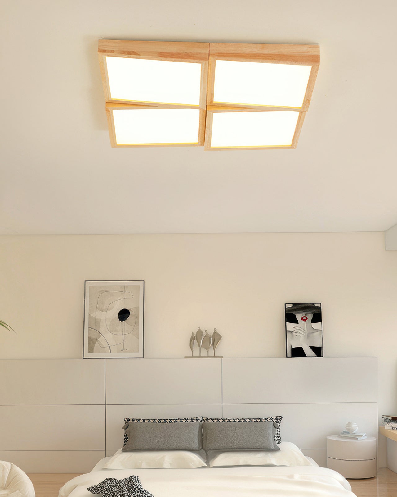 Lampa sufitowa Aurea Walnut z naturalnym korpusem z kłody i oprawą LED