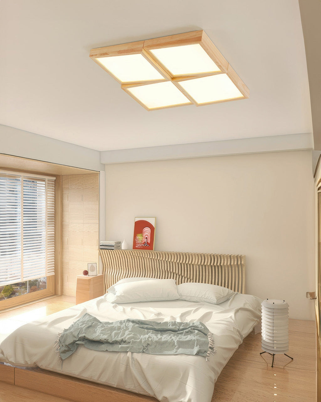 Lampa sufitowa Aurea Walnut z naturalnym korpusem z kłody i oprawą LED