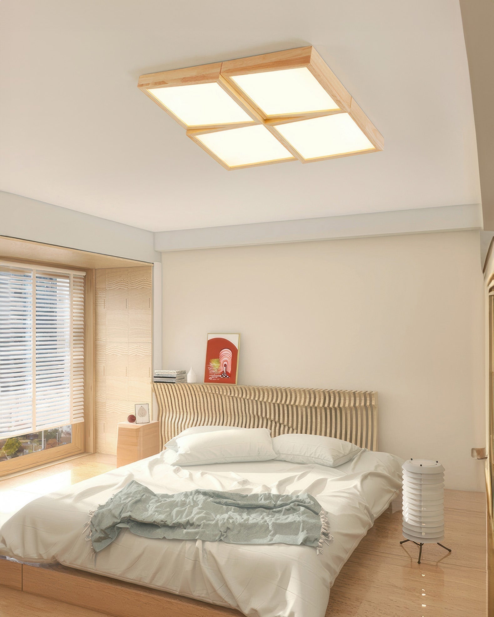 Lampa sufitowa Aurea Walnut z naturalnym korpusem z kłody i oprawą LED
