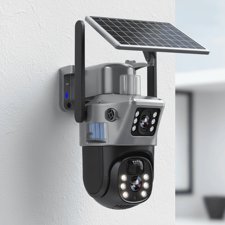 Telecamera di Sicurezza Wireless NovaGuard Solar 4K con Pannello Solare e Vista a 360 Gradi