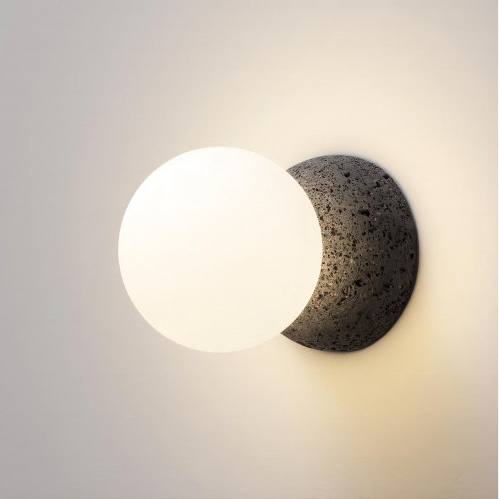 Virelo Zement Volcanic Stone Opal Glass Pendant Light
