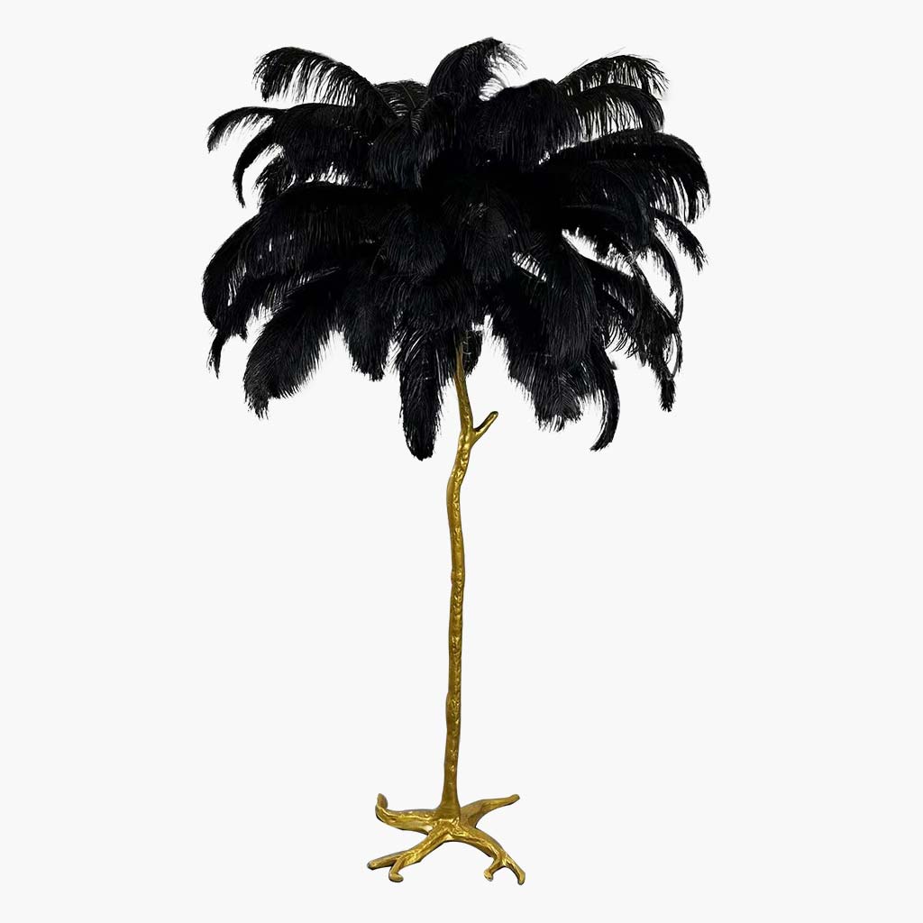 Ostrich Feather Floor Lamp For Living Room Decor Accent Piece
