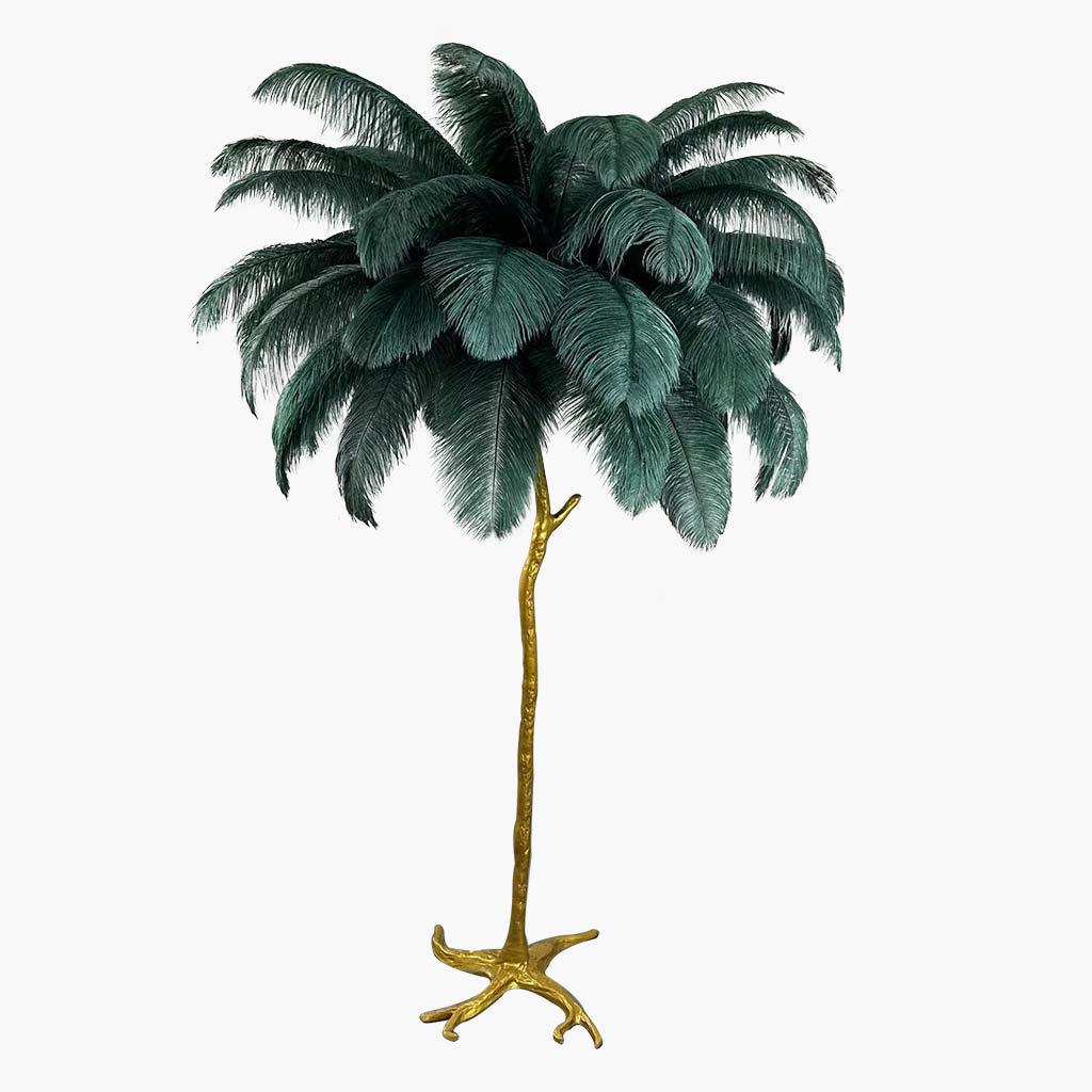 Ostrich Feather Floor Lamp For Living Room Decor Accent Piece