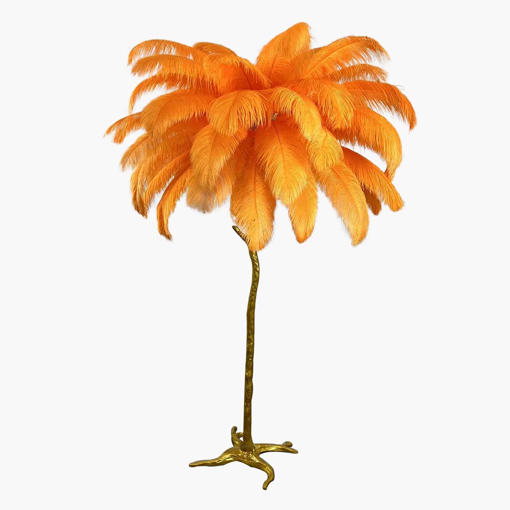Ostrich Feather Floor Lamp For Living Room Decor Accent Piece