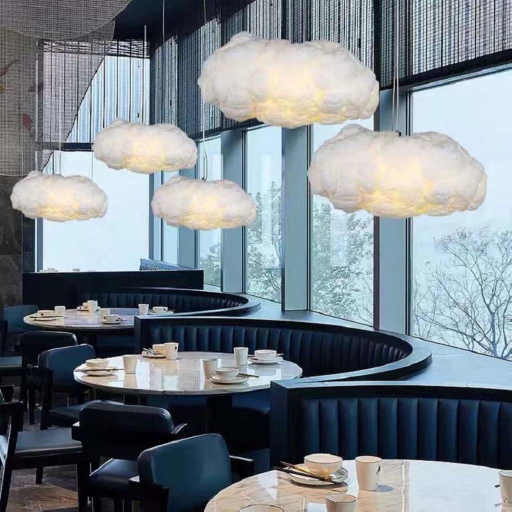 چراغ آویز ابری پنبه‌ای یونیک نوردیک برای سقف