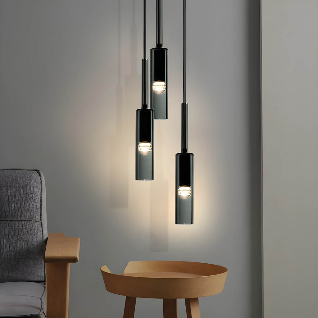 Lyra Nordic Glass and Metal Pendant with Integrated LED