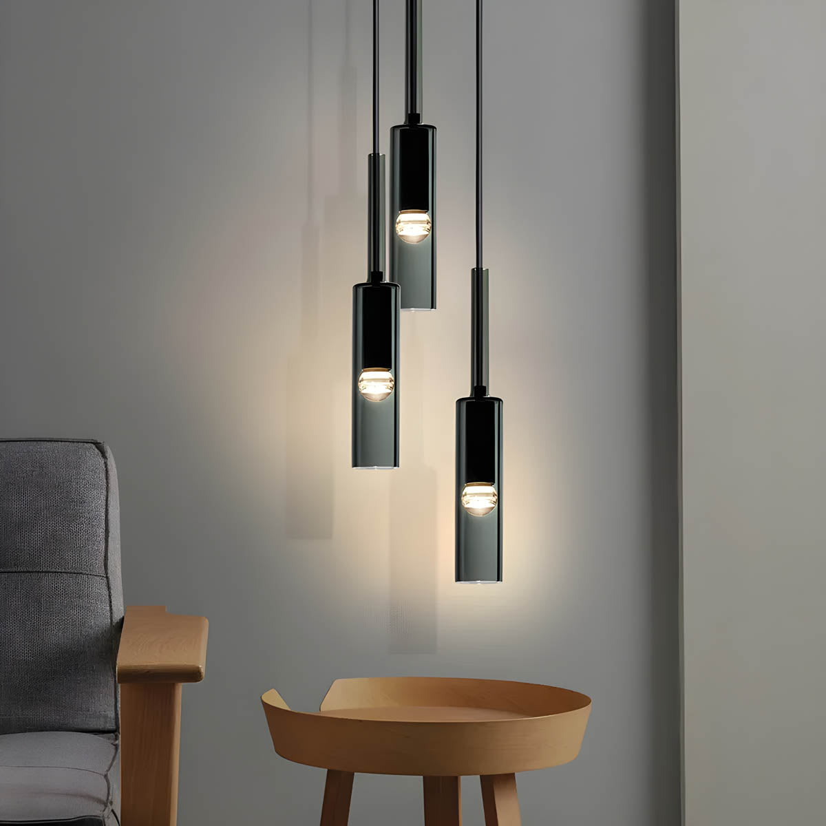 Lyra Nordic Glass and Metal Pendant with Integrated LED