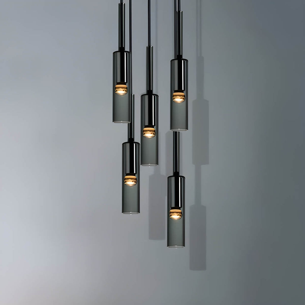 Lyra Nordic Glass and Metal Pendant with Integrated LED