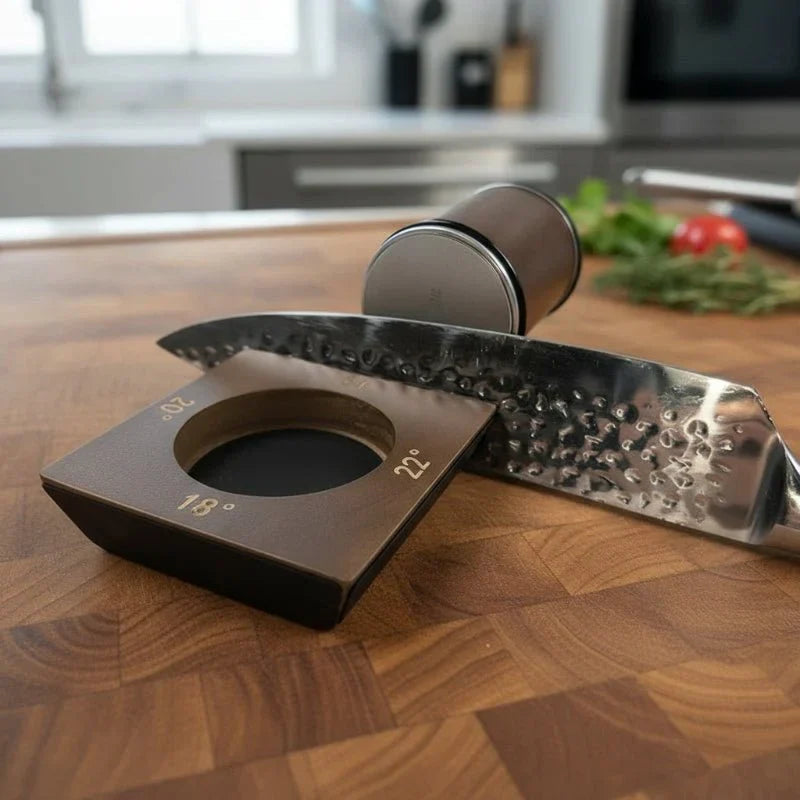 NovaEdge 4-Angle Rolling Knife Sharpener With Magnetic Wooden Base