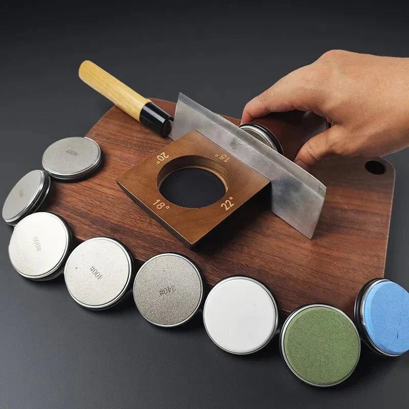 NovaEdge 4-Angle Rolling Knife Sharpener With Magnetic Wooden Base