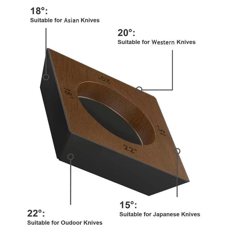 NovaEdge 4-Angle Rolling Knife Sharpener With Magnetic Wooden Base