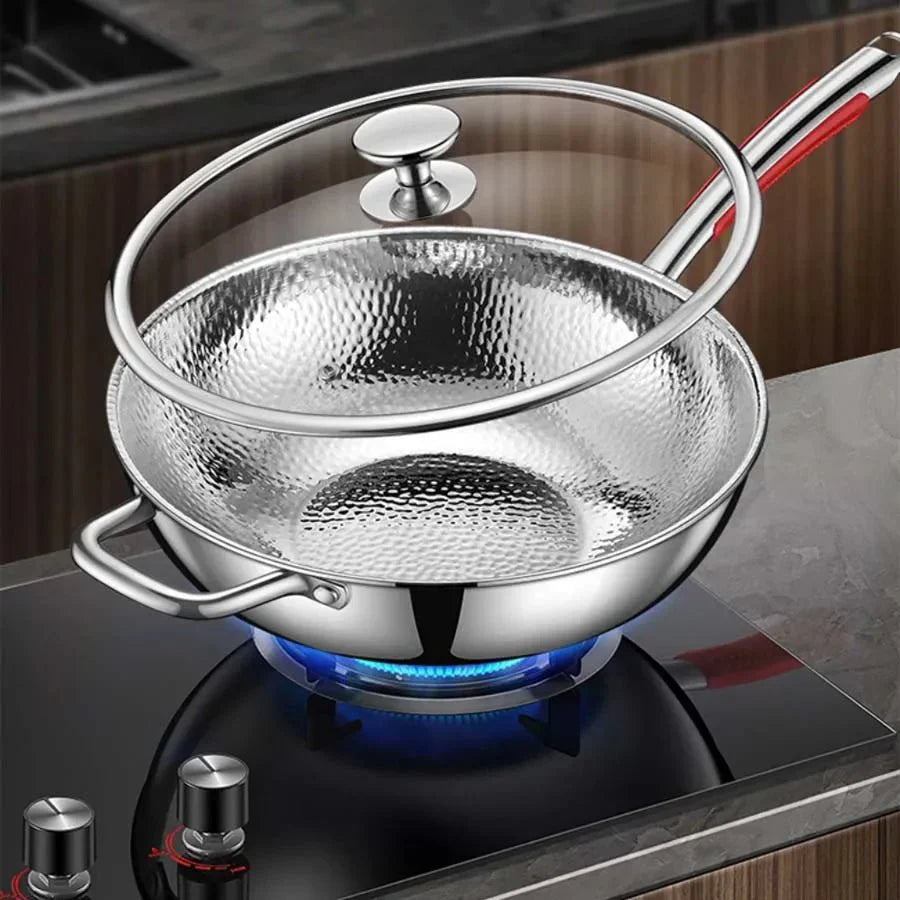 Aurora Titanium Round Bottom Wok for Induction Cooktops