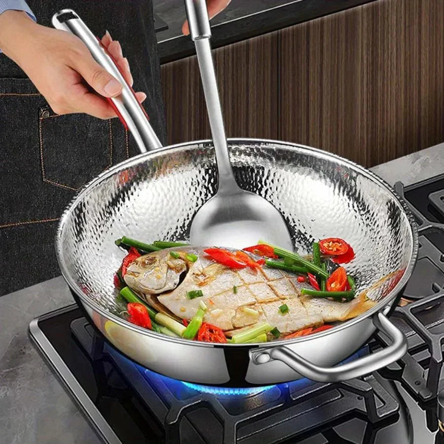 Aurora Titanium Round Bottom Wok for Induction Cooktops