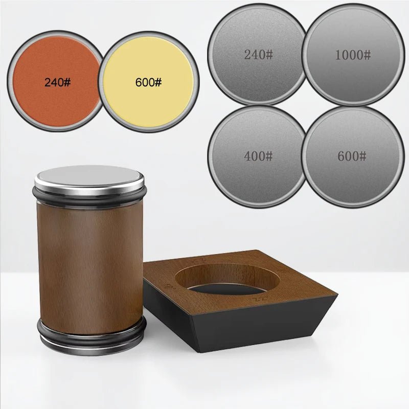 NovaSharp Rolling Knife Sharpener Set With Diamond Grinder And Wooden Platform