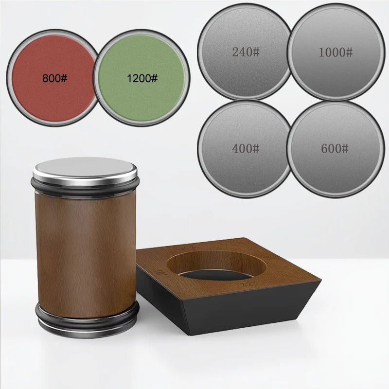NovaSharp Rolling Knife Sharpener Set With Diamond Grinder And Wooden Platform