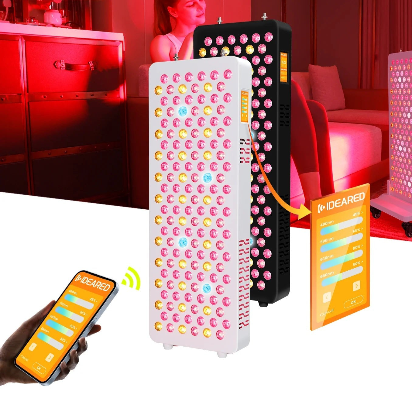 Pannello per terapia a luce rossa a spettro completo LumaPulse Nine Wave con app