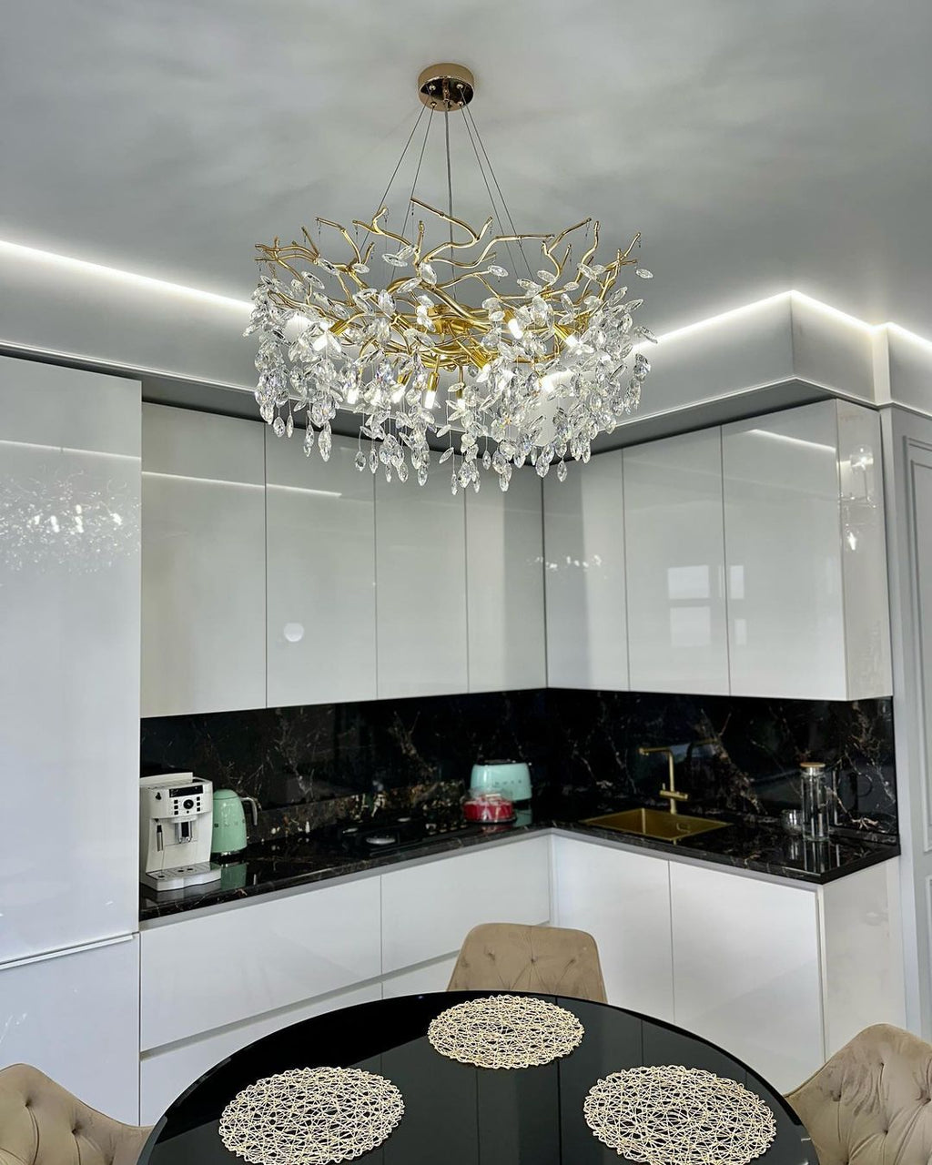 Lampadario a Bracci in Cristallo Stile Francese per Case Moderne