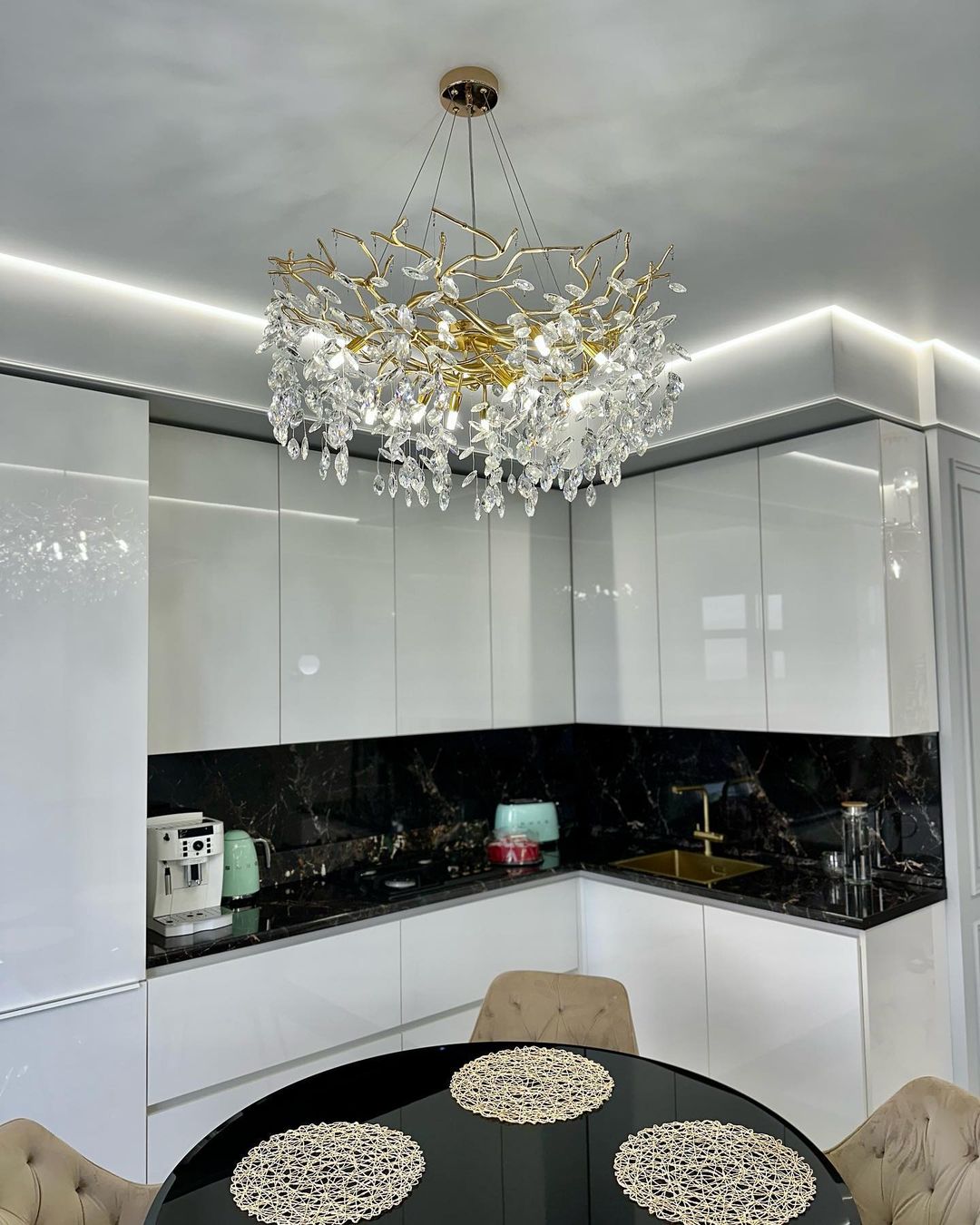 Lampadario a Bracci in Cristallo Stile Francese per Case Moderne