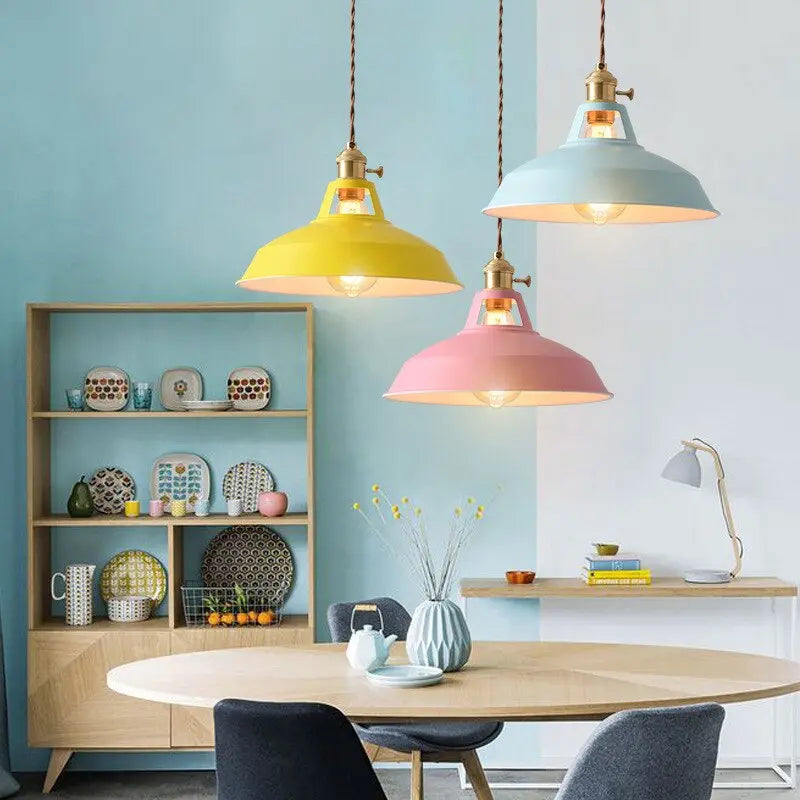 LumaNova Colorful Retro Pendant Light in Seven Vibrant Shades