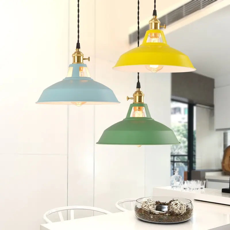 LumaNova Colorful Retro Pendant Light in Seven Vibrant Shades