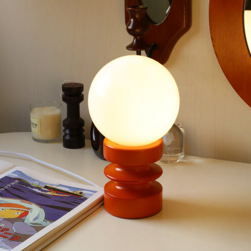 Serapha Table Lamp in Warm Orange Glass Finish
