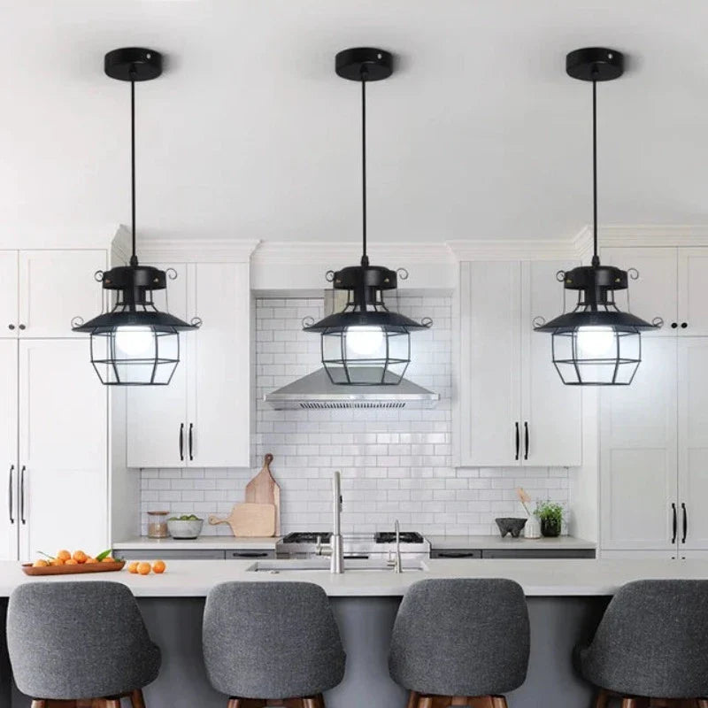 Veridian Cage Industrial Pendant Ceiling Light With Vintage Charm